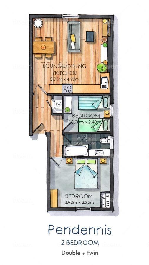 Pendennis - Bright Victorian Flat, Sea Views & Close To Beach Falmouth Ngoại thất bức ảnh
